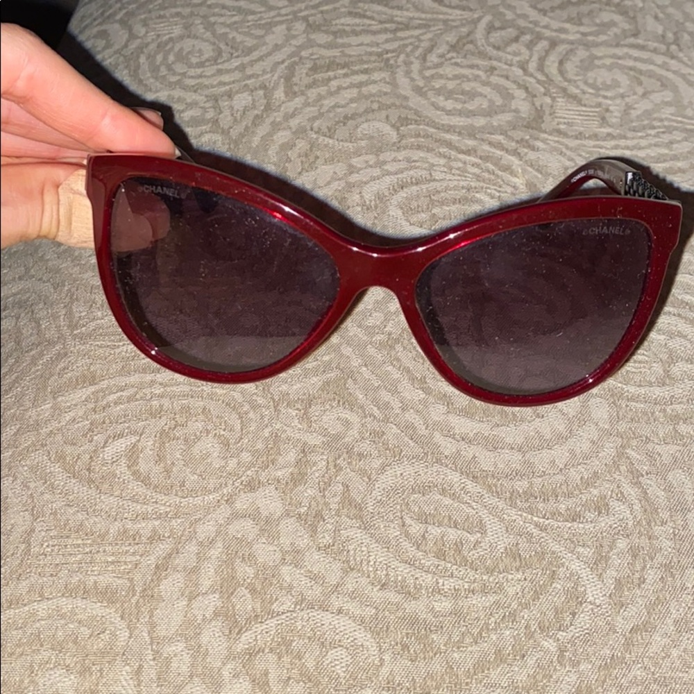 Chanel burgundy sunglasses